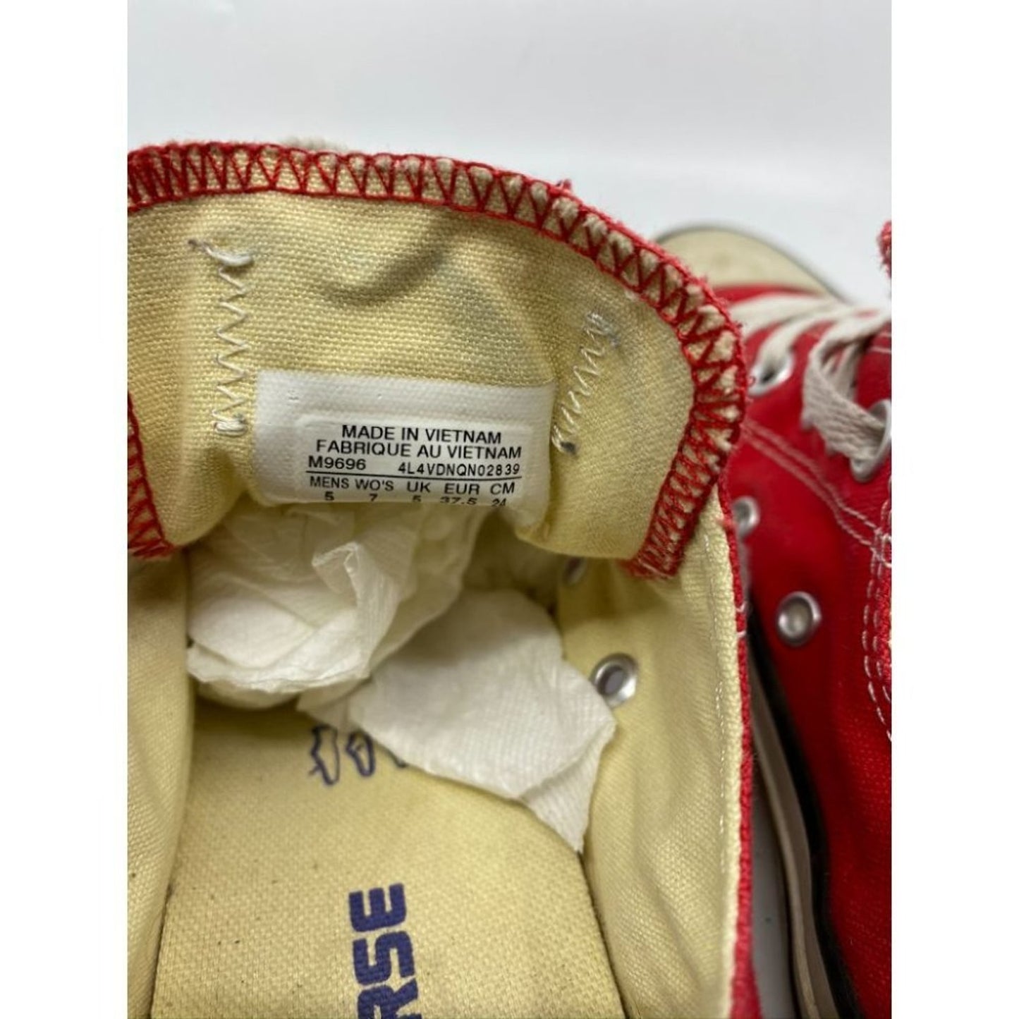 CONVERSE Sneakers White Red Men's Size 5