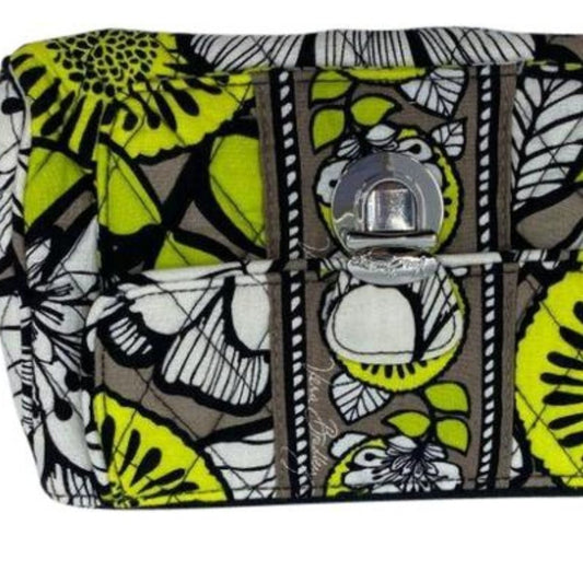Vera Bradley White Green Black Gray Cosmetic Bag