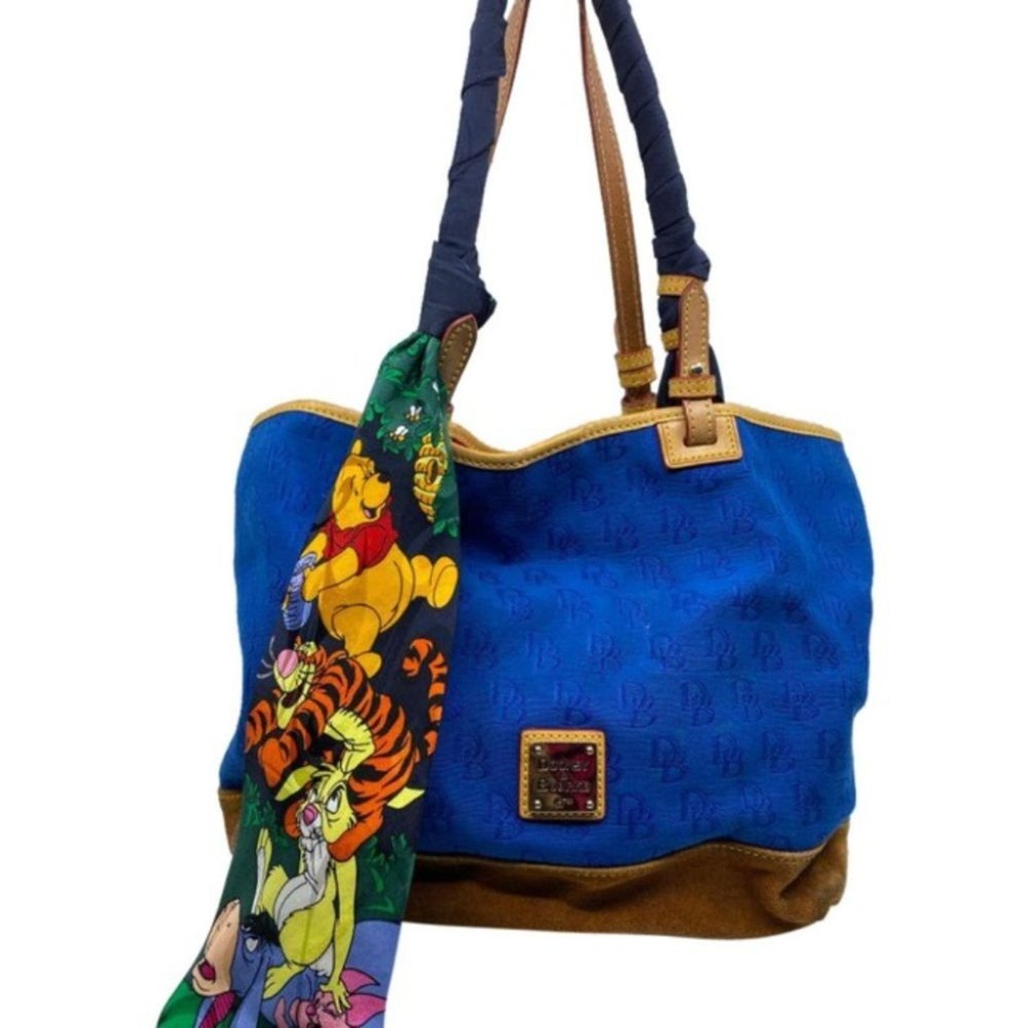 Dooney & BOURKE Blue Brown Large Fabric Tote Bag