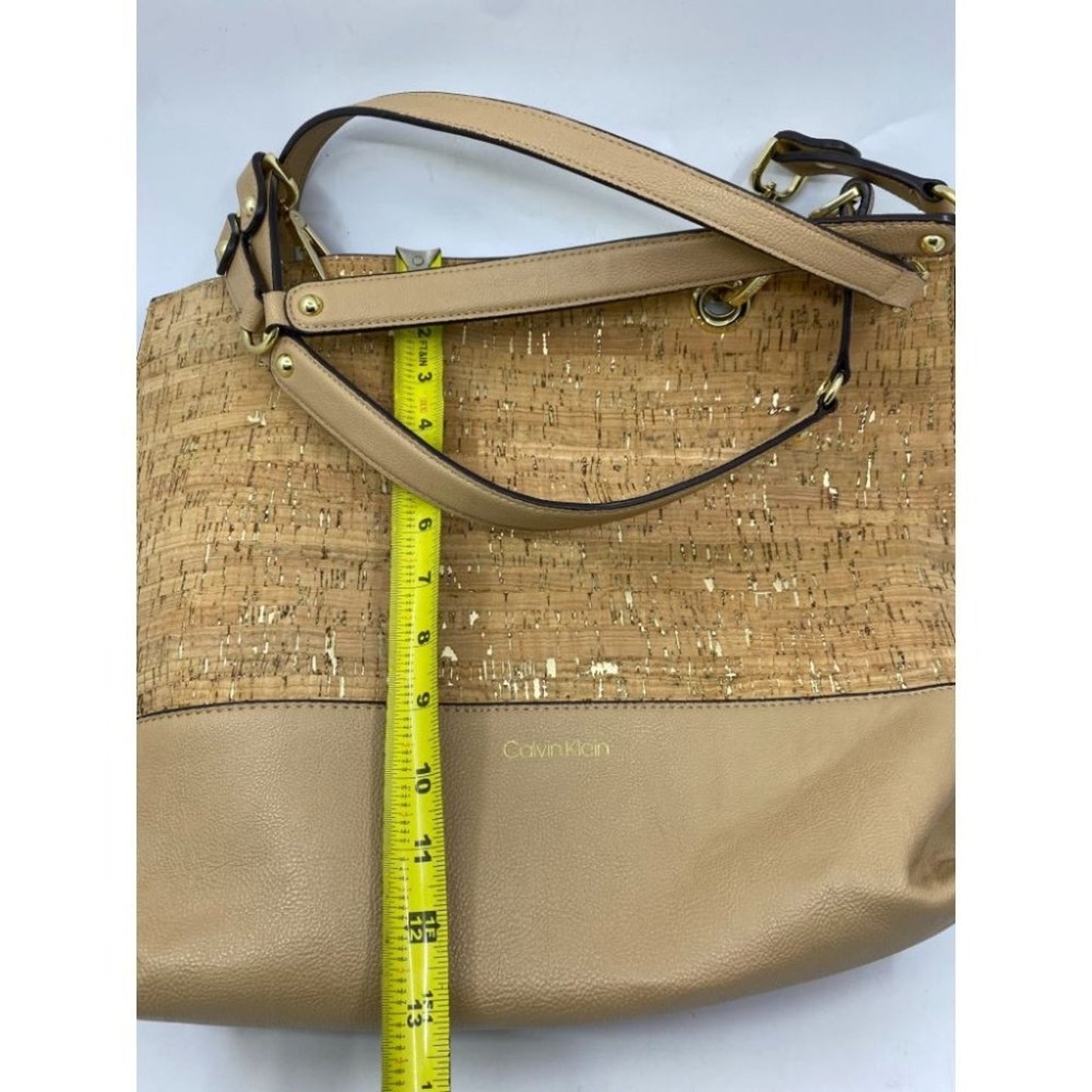 Calvin Klein Tan Large Tote Bag Crossbody Strap