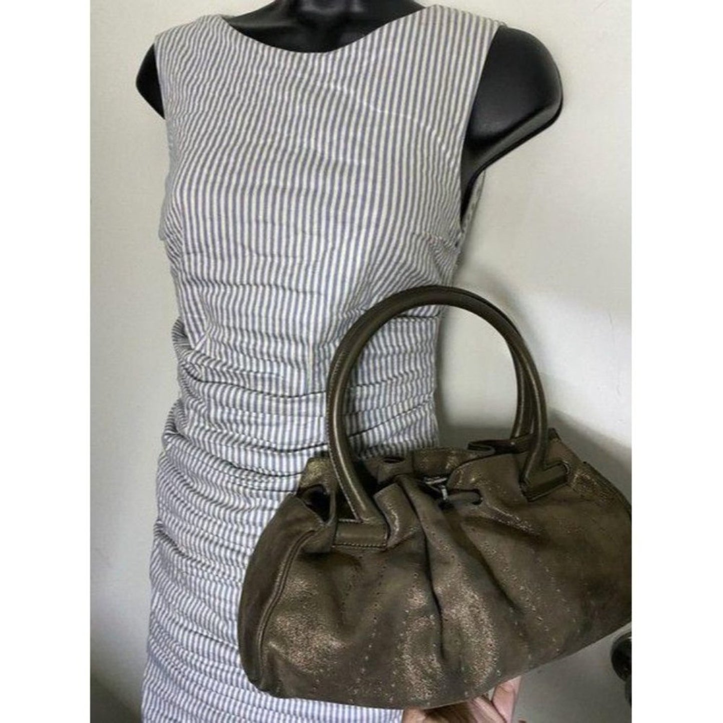 salvatore ferragamo handbag bronze shoulder bag