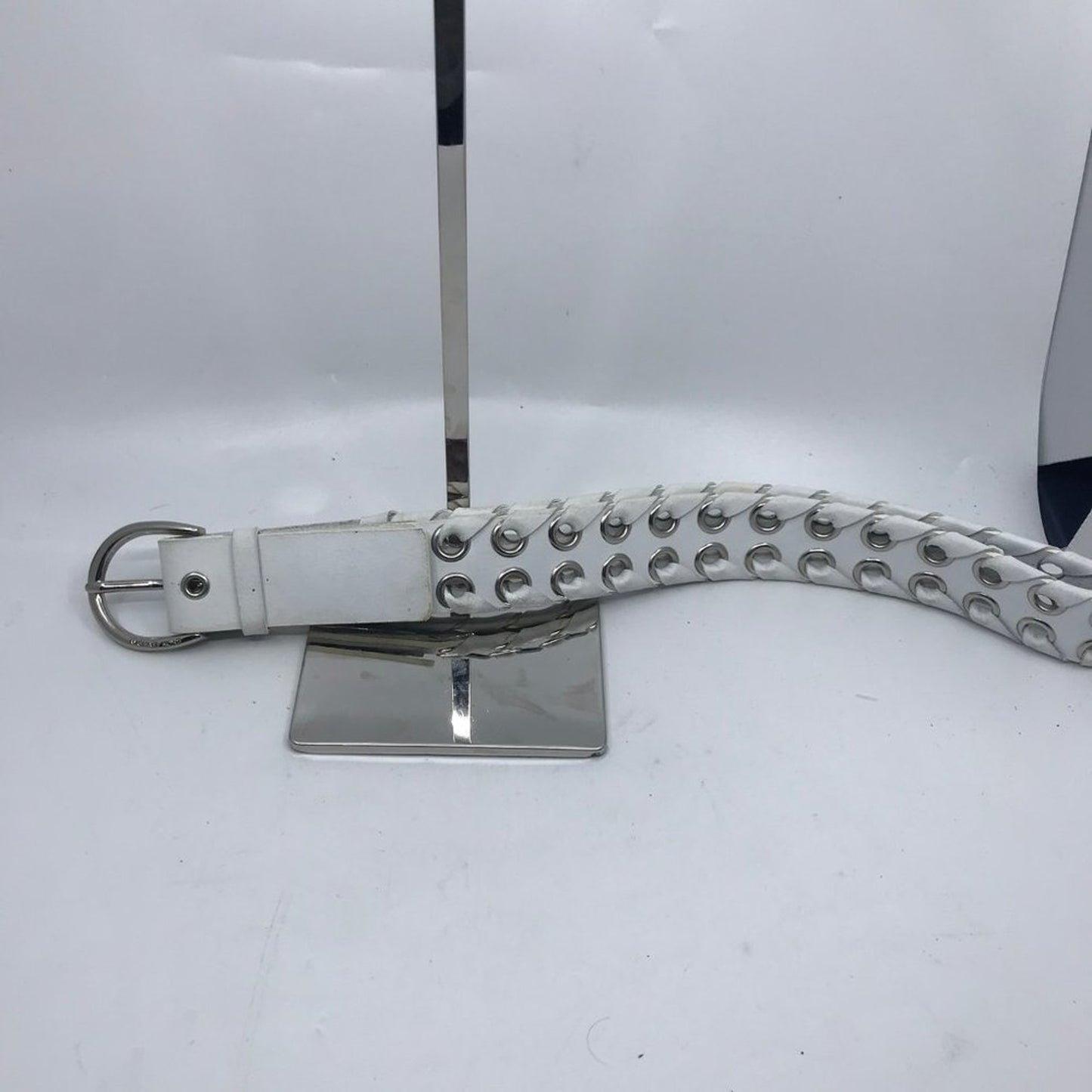 Michael Kors White Leather Belt