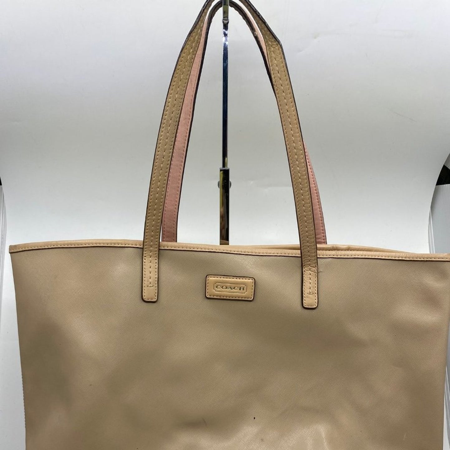 COACH XL Size Tan Coated Canvas Shopping Tote