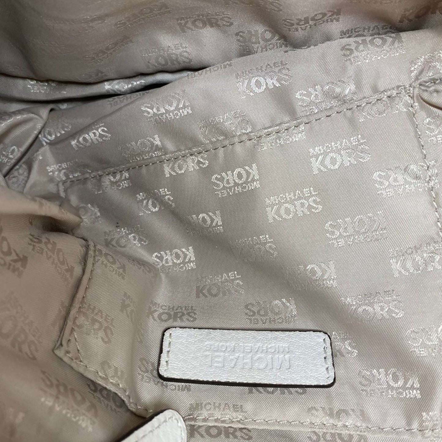 Michael Kors White large leather shoulder bag