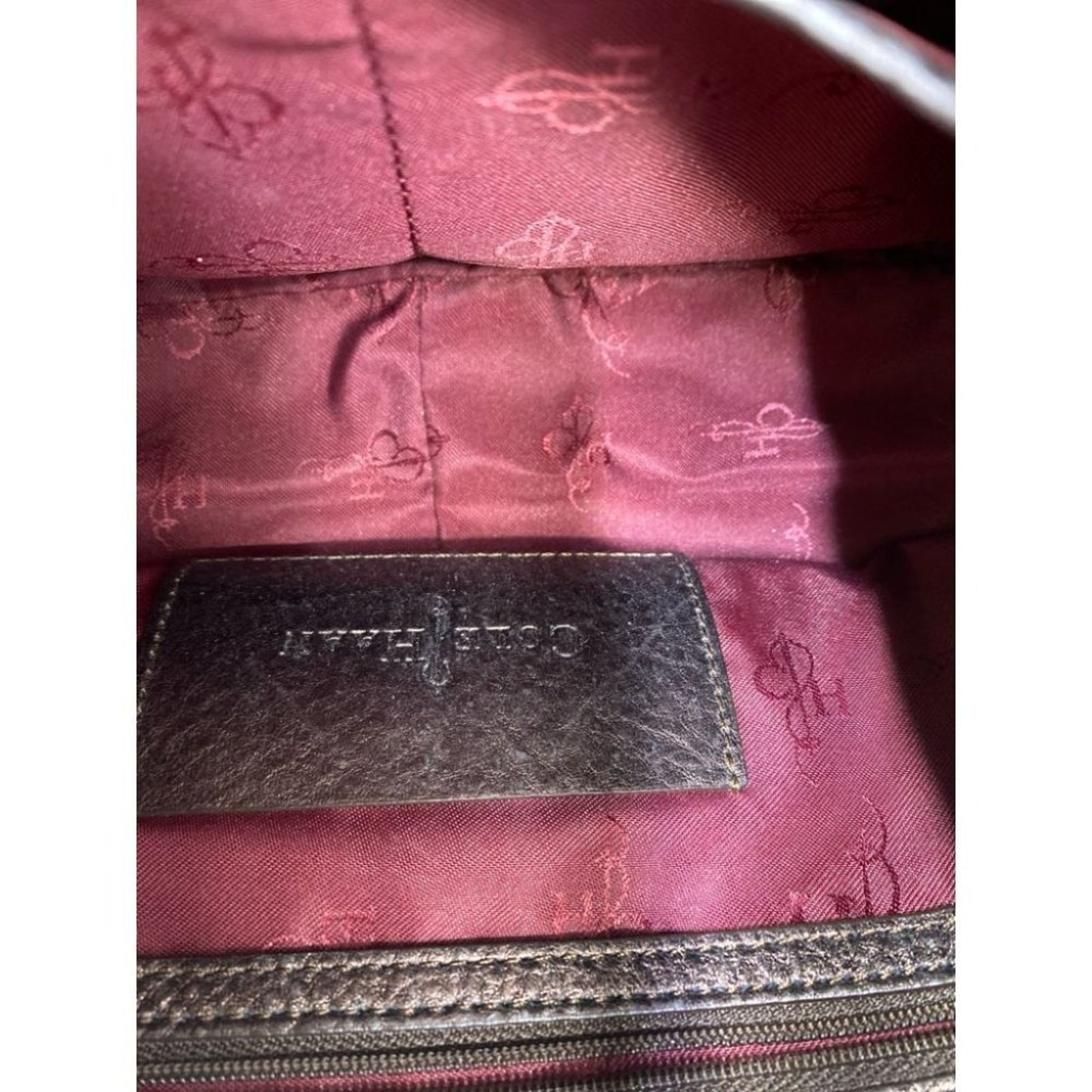 Cole Haan Leather Crossbody Brown Gold Customized