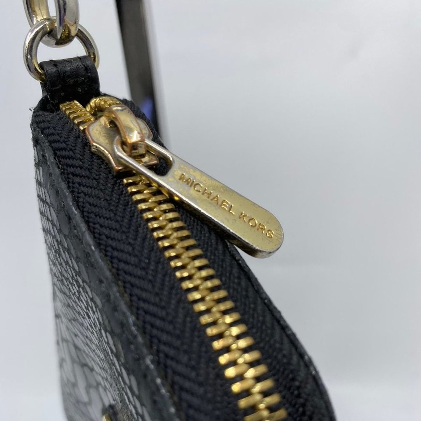 Michael Kors Black Alligator Leather Wristlet