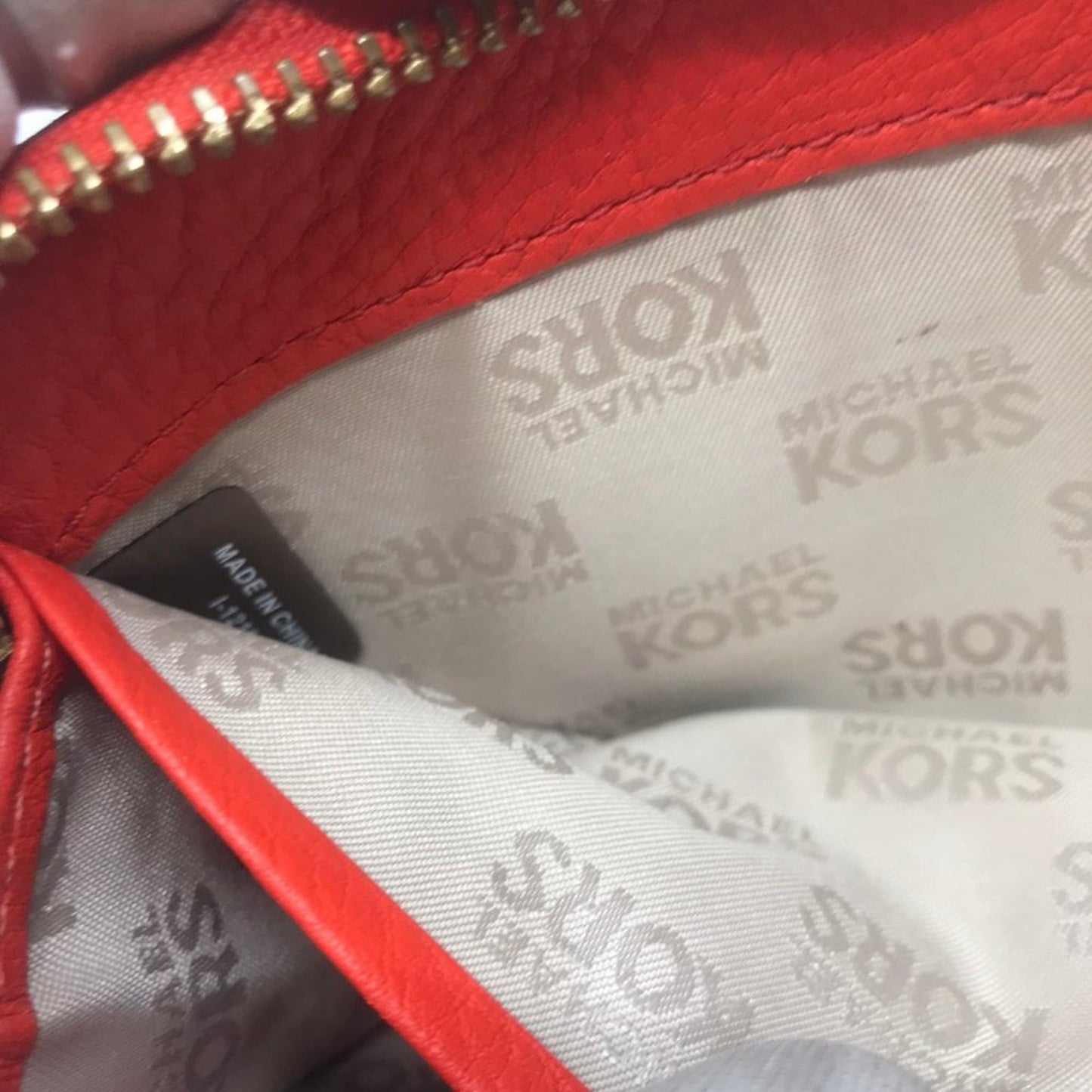 Michael Kors Leather Orange Wristlet