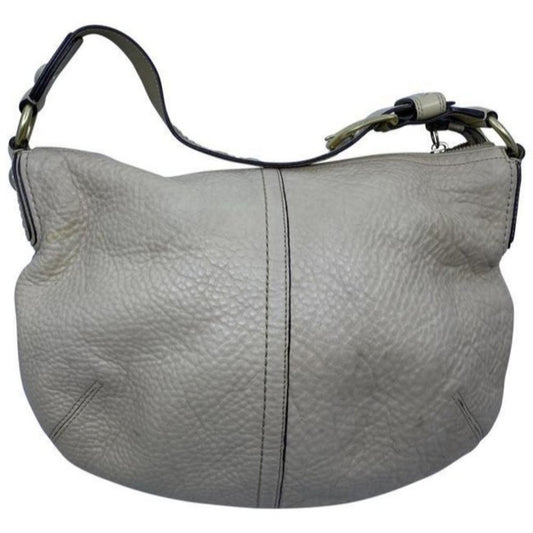 coach beige leather shoulder bag