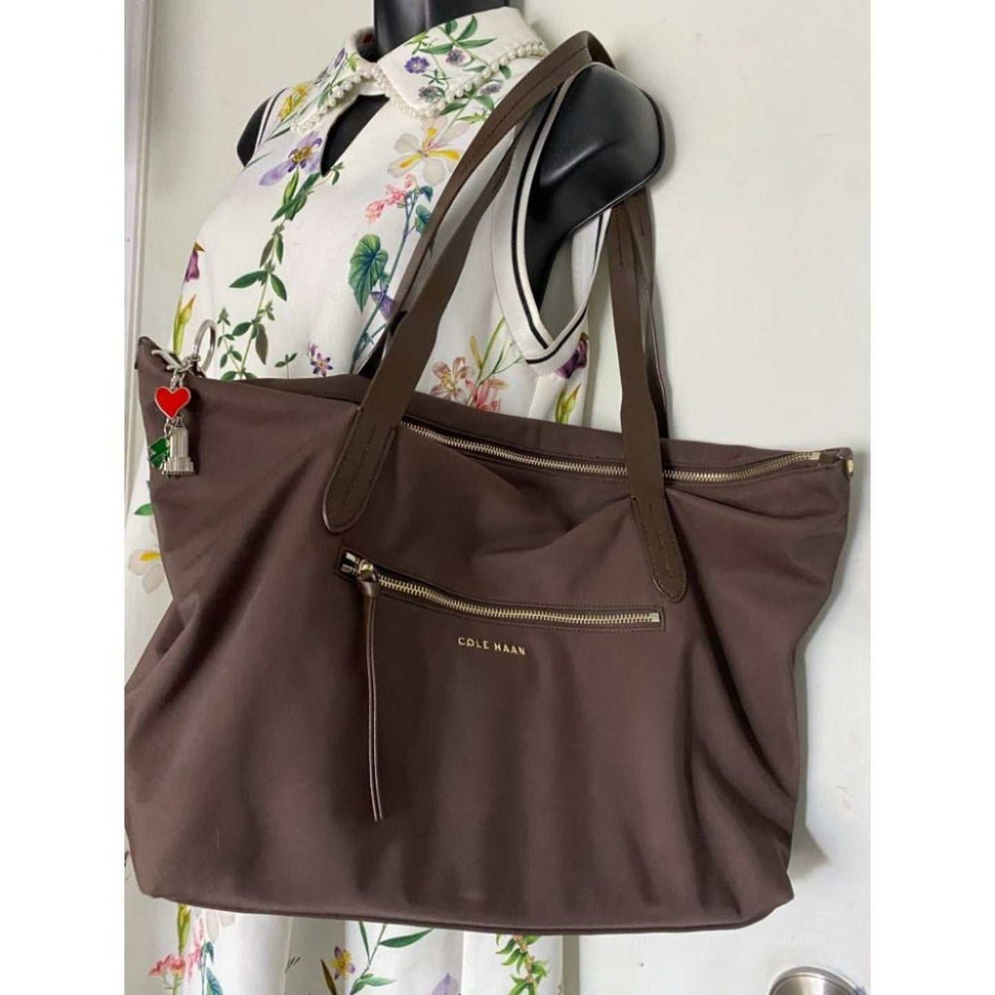 Cole Haan Women's Brown Nylon Shoulder Bag