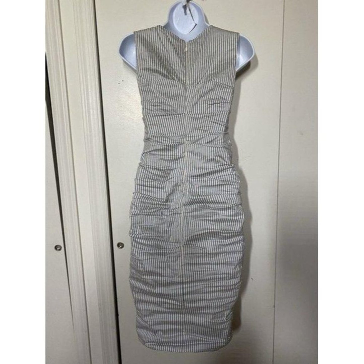 nicole miller new ruched linen striped msrp