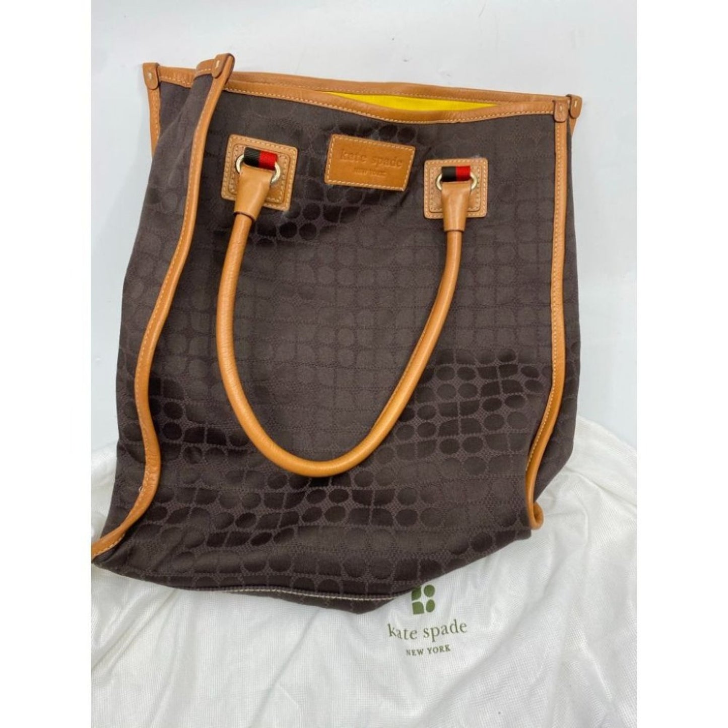 KATE Spade Women's Large Brown Fabric Tote Bag