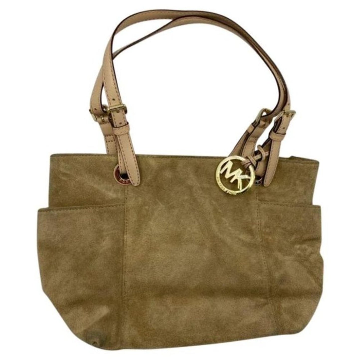 Michael Kors Tan Medium Suede Leather Tote Bag