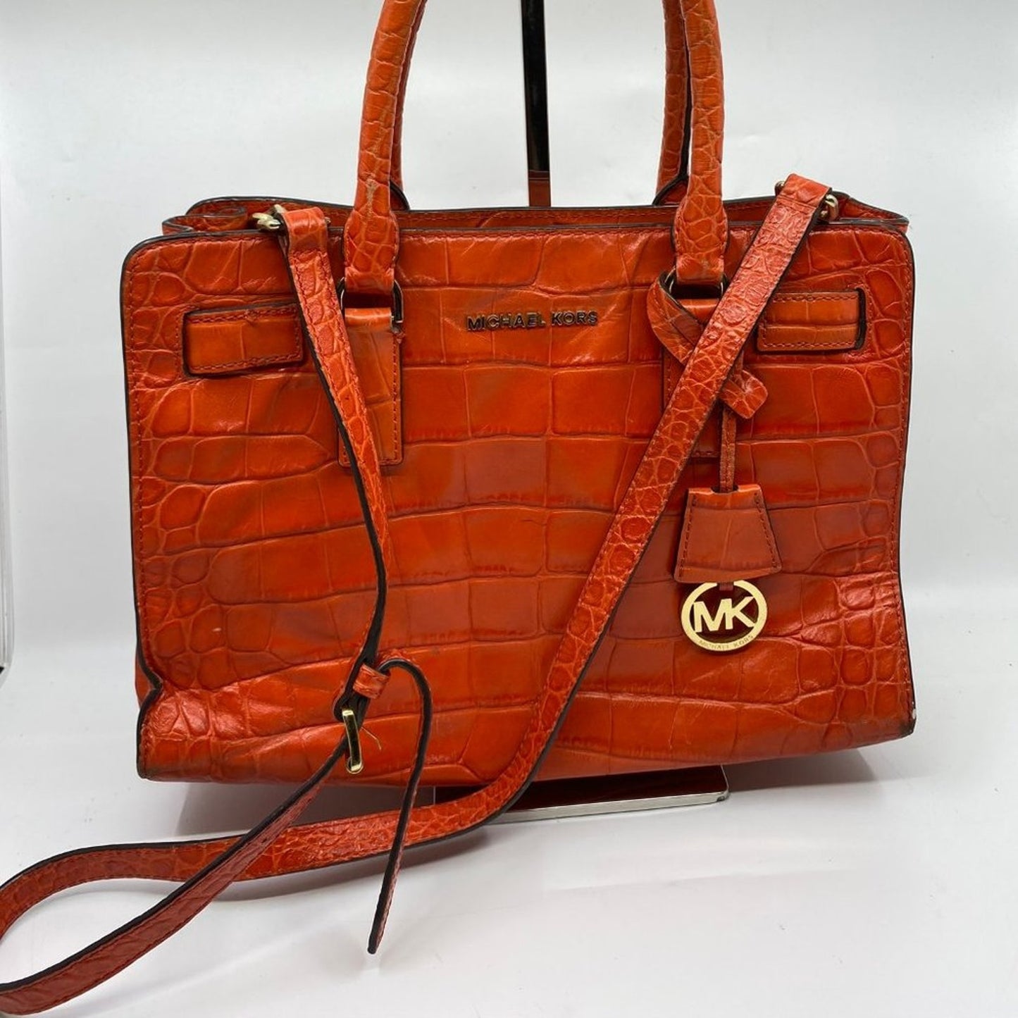 Michael Kors L Orange Leather Crossbody/Handbag