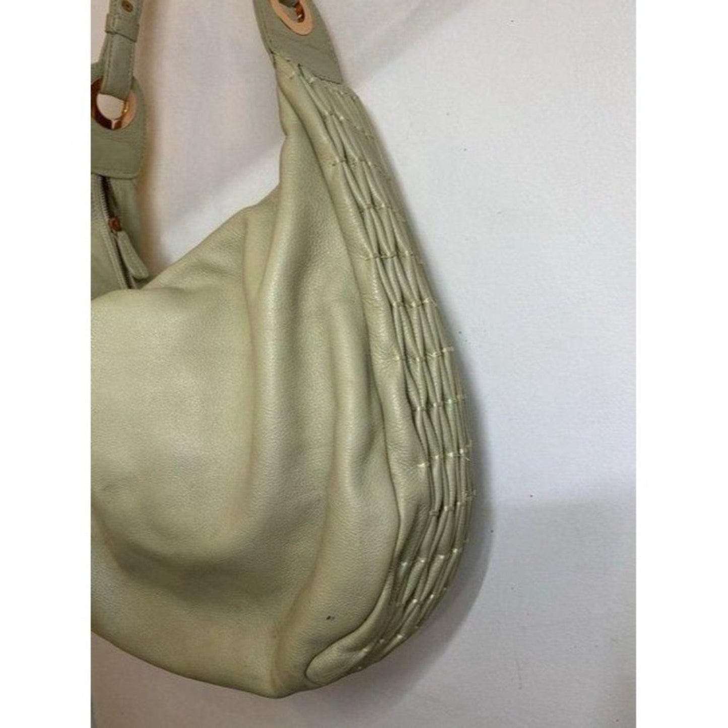 goldenbleu tote large cream leather shoulder bag
