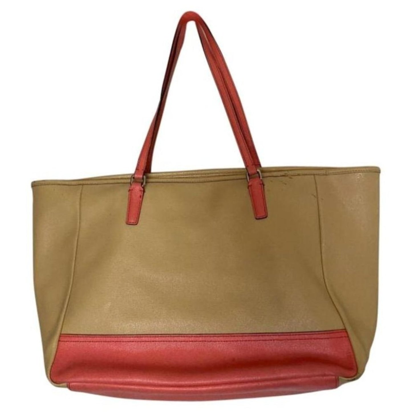 COACH Large Tan Orange Leather Tote/ Shoulder Bag