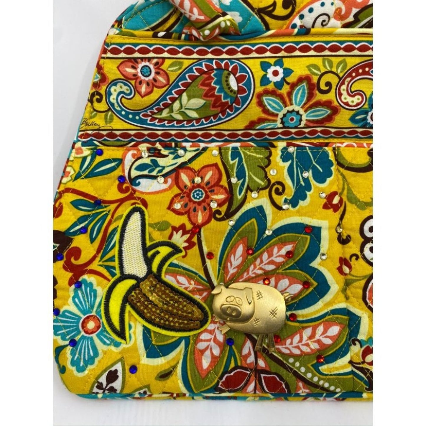 VERA BRADLEY Quilted Tote Bag w/ Wallet Yellow
