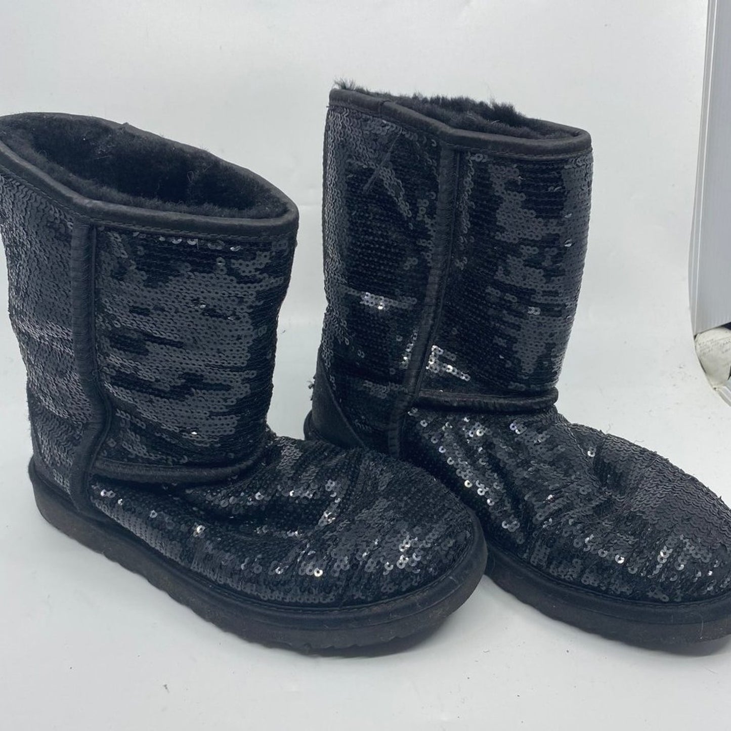 Fashion UGG Shiny Black Special Boots Size: US 7