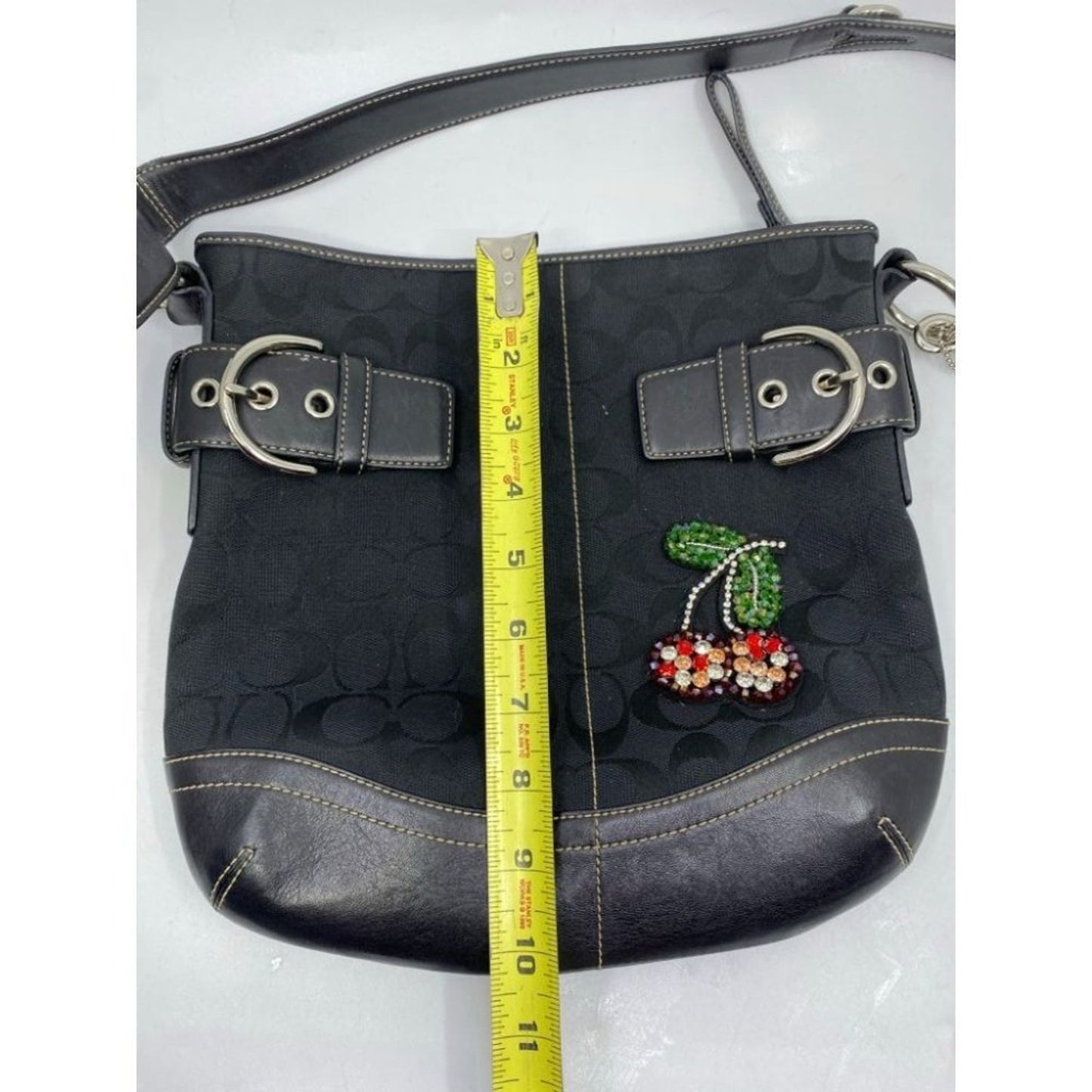 Coach Black Jacquard Fabric Signature Crossbody