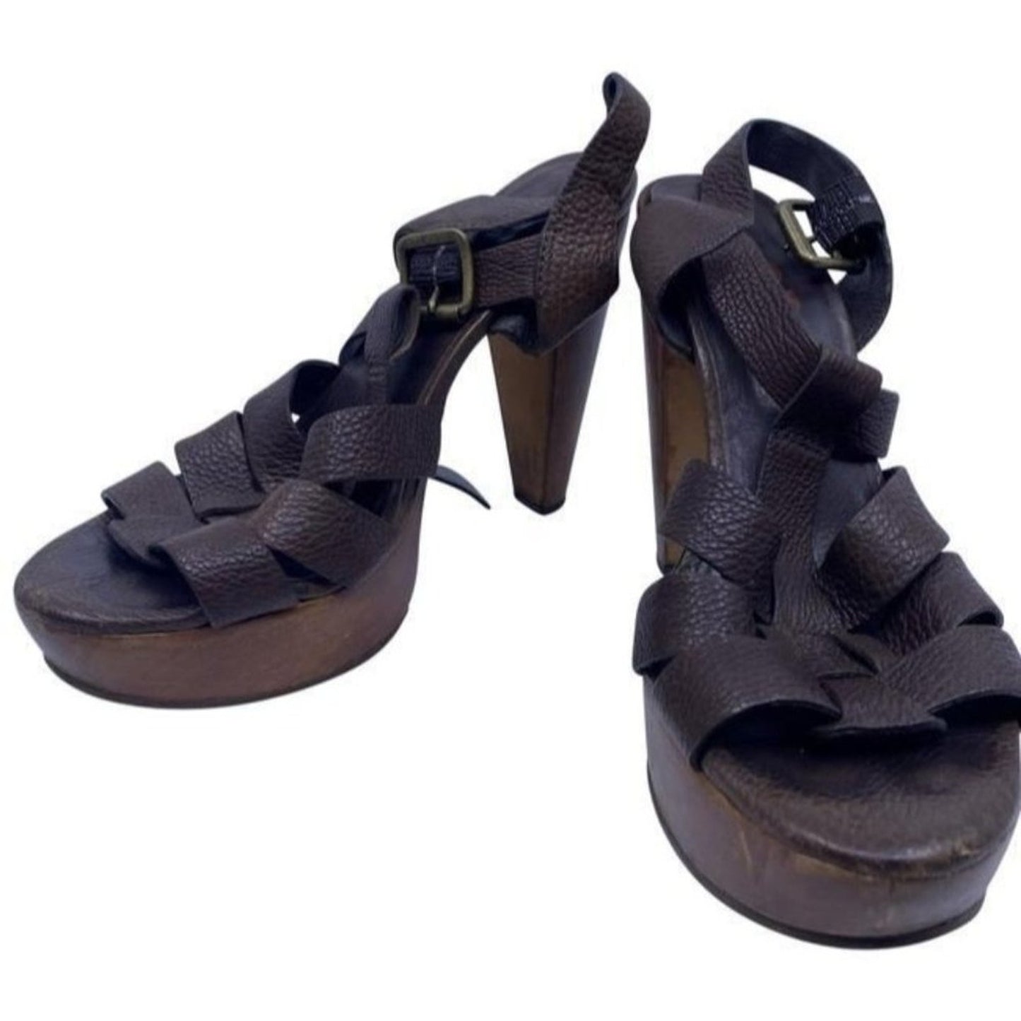 Michael Kors Brown Leather Mid Heel Pumps Size Us