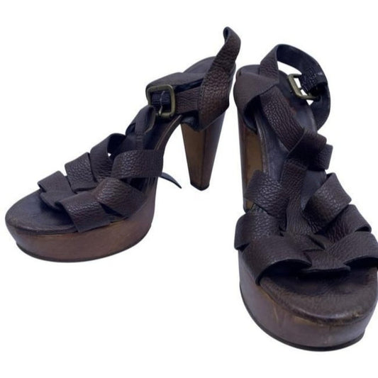 Michael Kors Brown Leather Mid Heel Pumps Size Us
