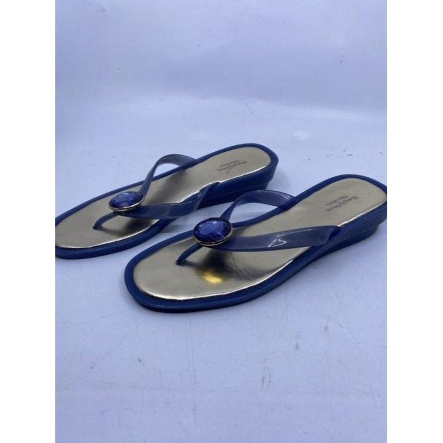 Simply Vera Vera Wang Blue Gold Sandals Size Us