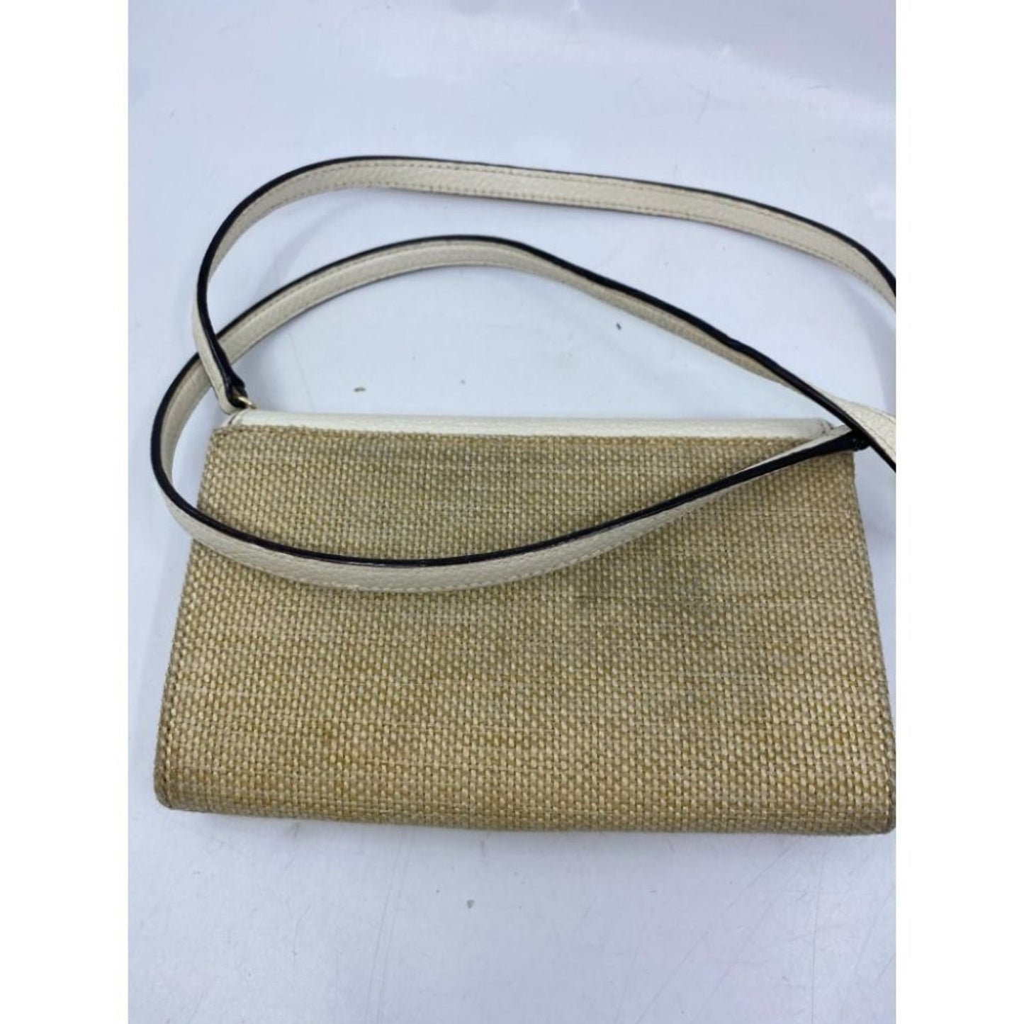 Kate Spade White Tan Fabric Crossbody Bag