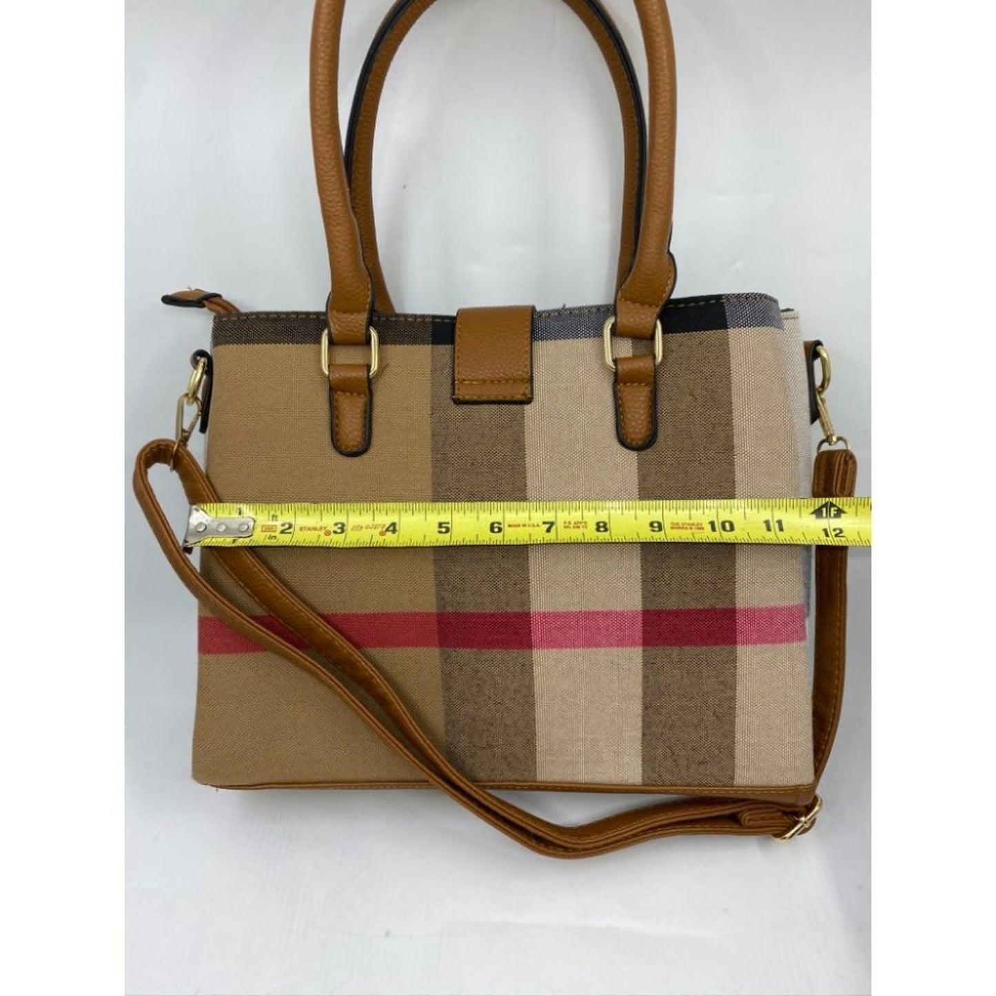 NWT! ClosetsNYC Large Plaid Tote Crossbody Bag