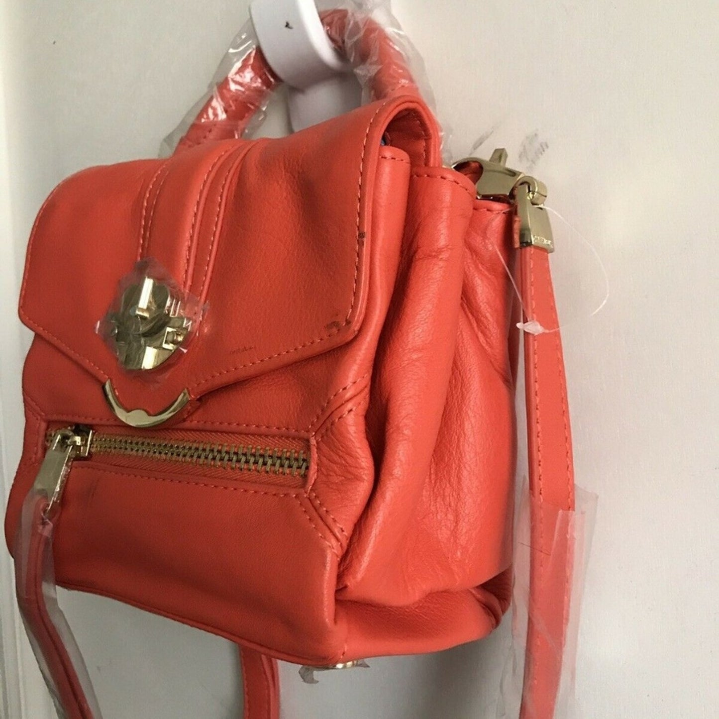 Cynthia Rowley Bright Red-Orange Mini Crossbody Ba