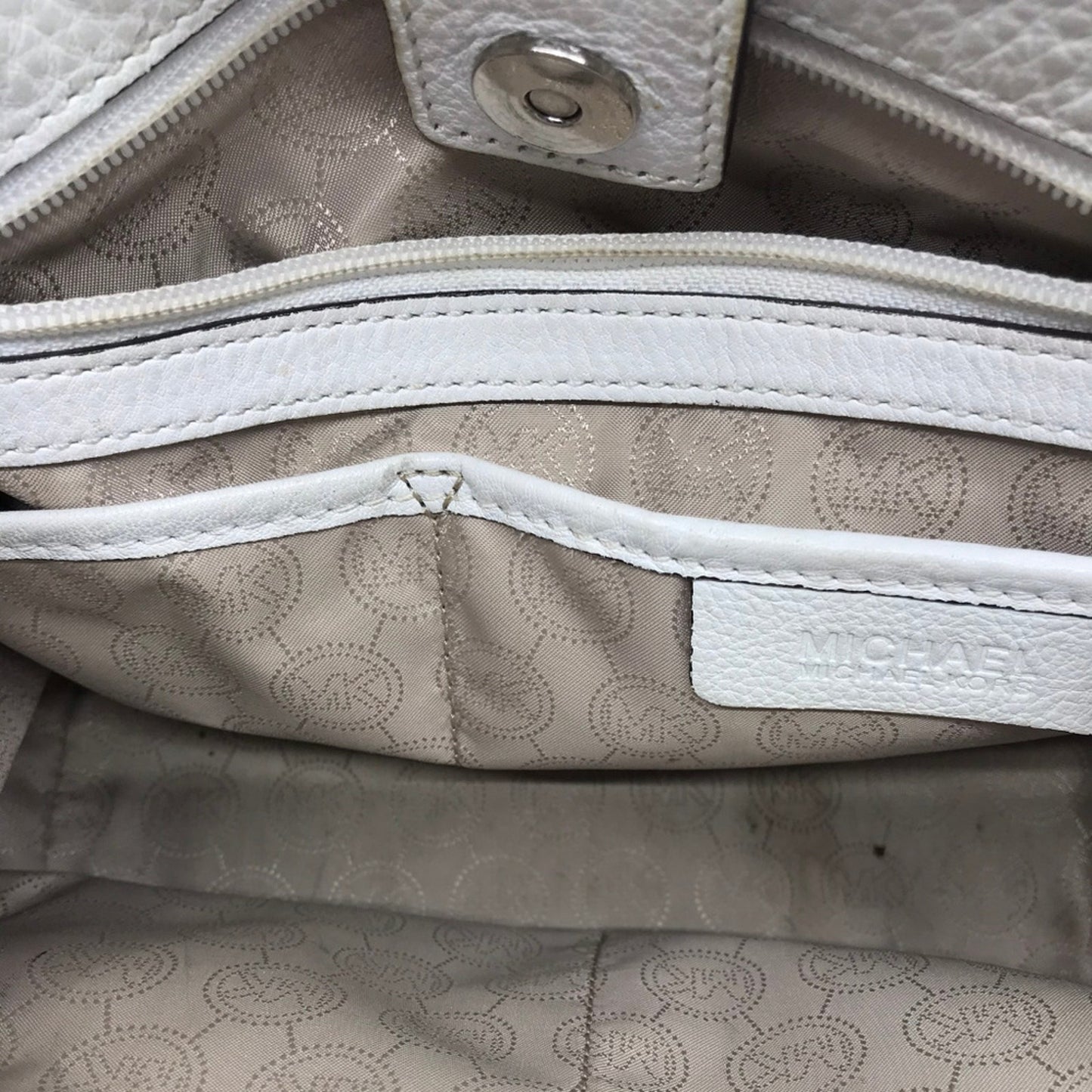 Michael Kors White M Leather Crossbody Bag