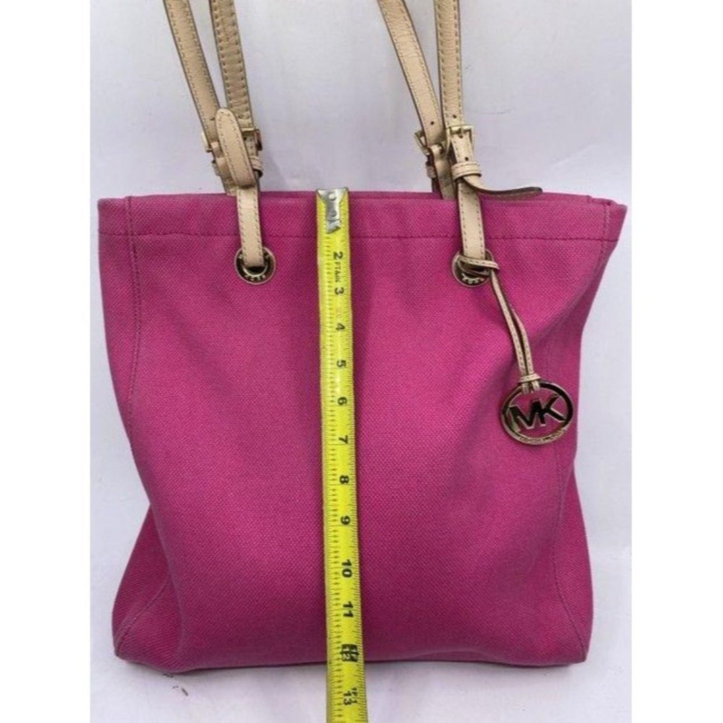 michael kors shopping xl fabric pink canvas tote
