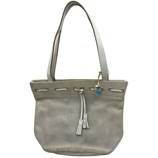 Dooney & Bourke M Tan Jcquard Fabric Shoulder Bag