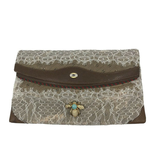 GUCCI Vintage Customized W Lace And Bee Brooch
