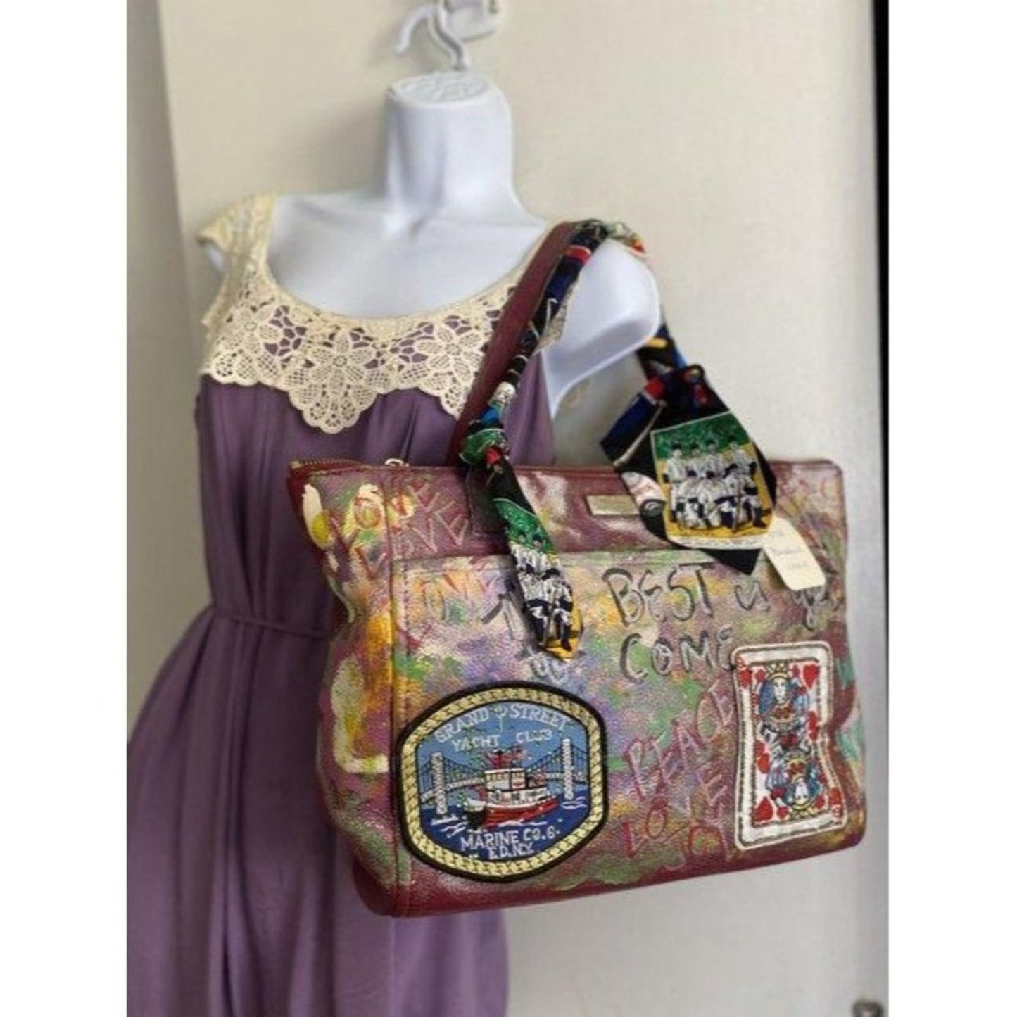 kate spade xl customized artwork and applique mult