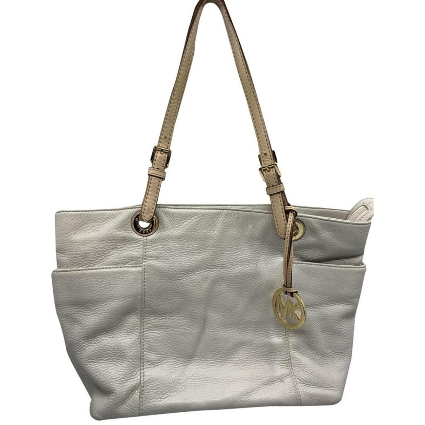 Michael Kors Large White Leather Tote Bag