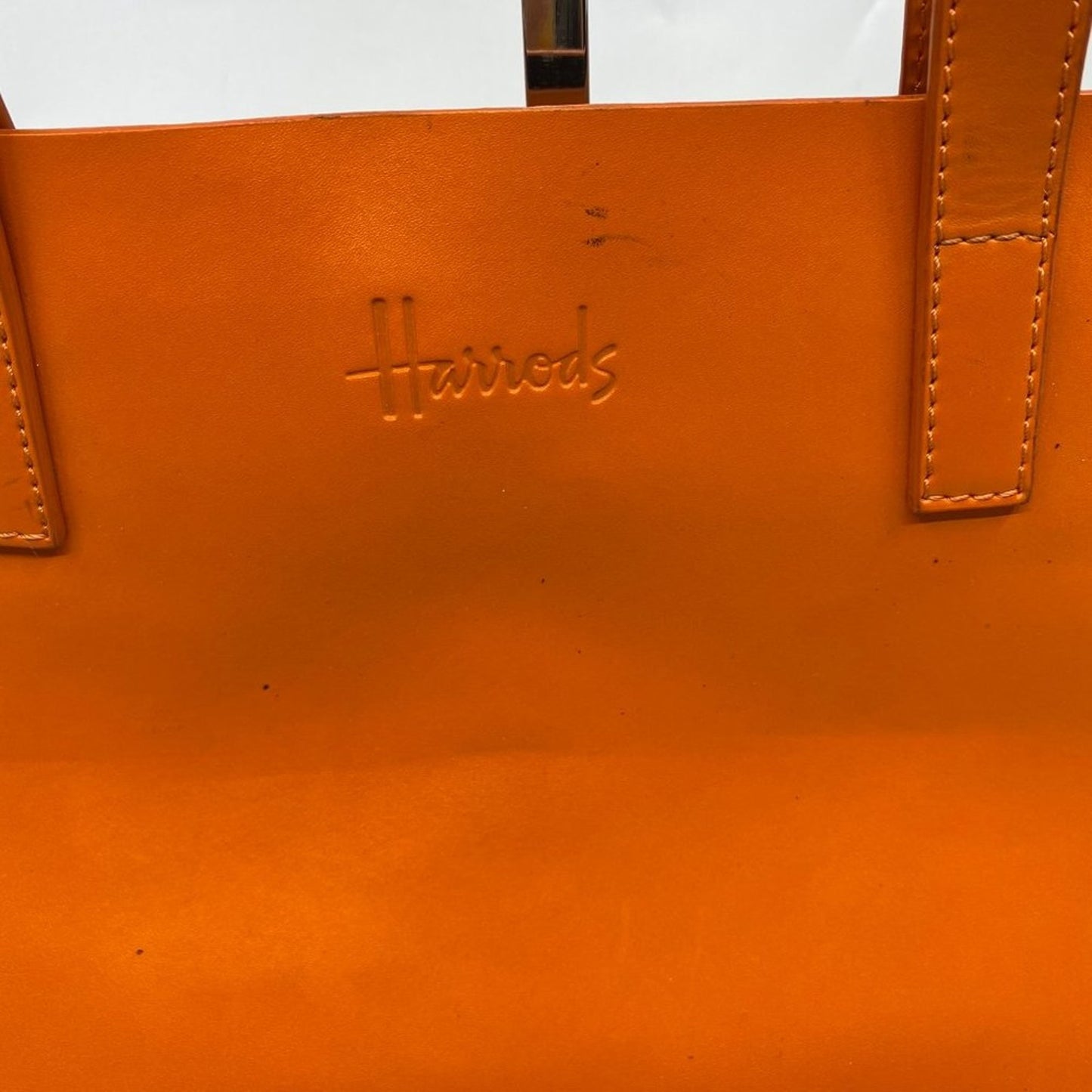 Harrods Orange Leather Shoulder Bags