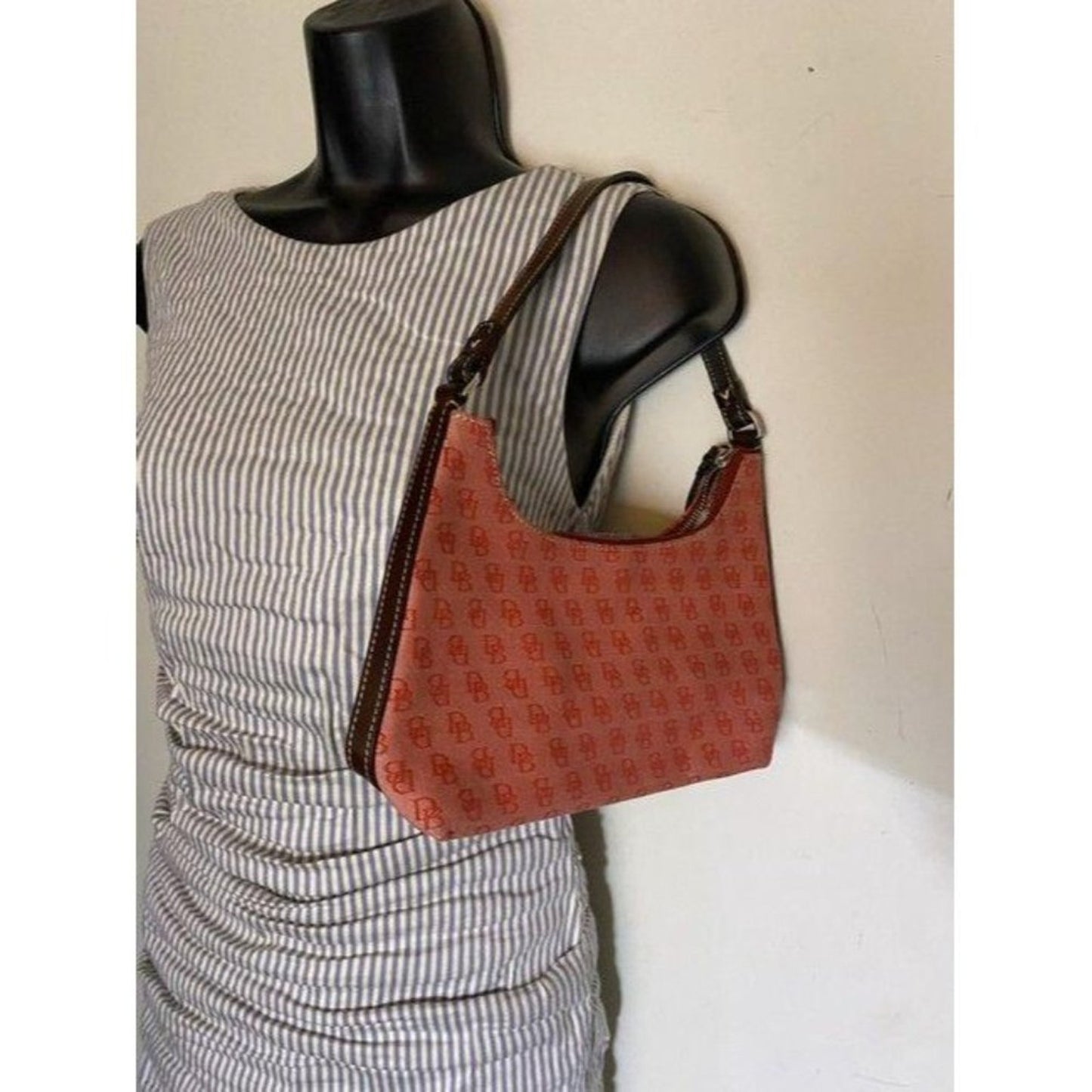 Dooney and Bourke mini purse red fabric hobo bag