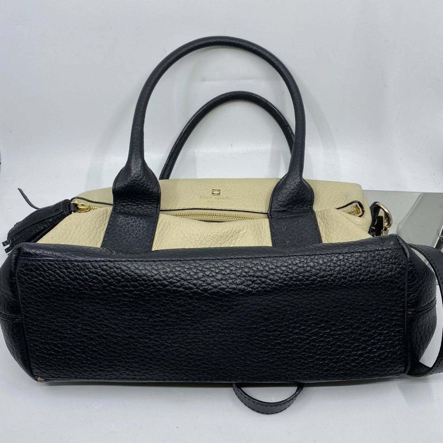 Kate Spade Cream Black Large Leather Shoulder Bag