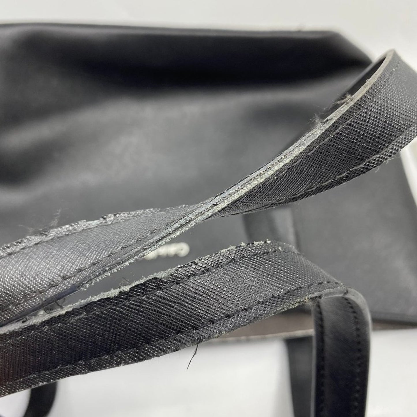 Calvin Klein Black Large Saffiano Leather Tote Bag