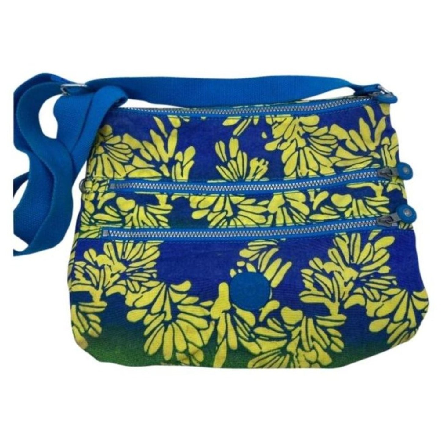 KIPLING Medium Blue Yellow Nylon Crossbody Bag