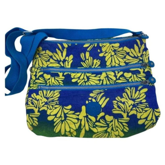 KIPLING Medium Blue Yellow Nylon Crossbody Bag