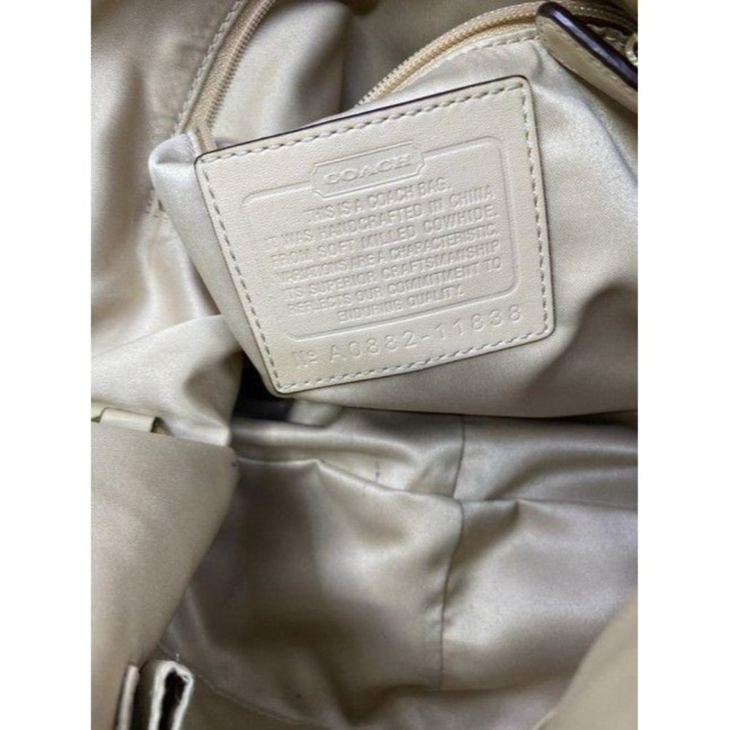 coach beige leather shoulder bag
