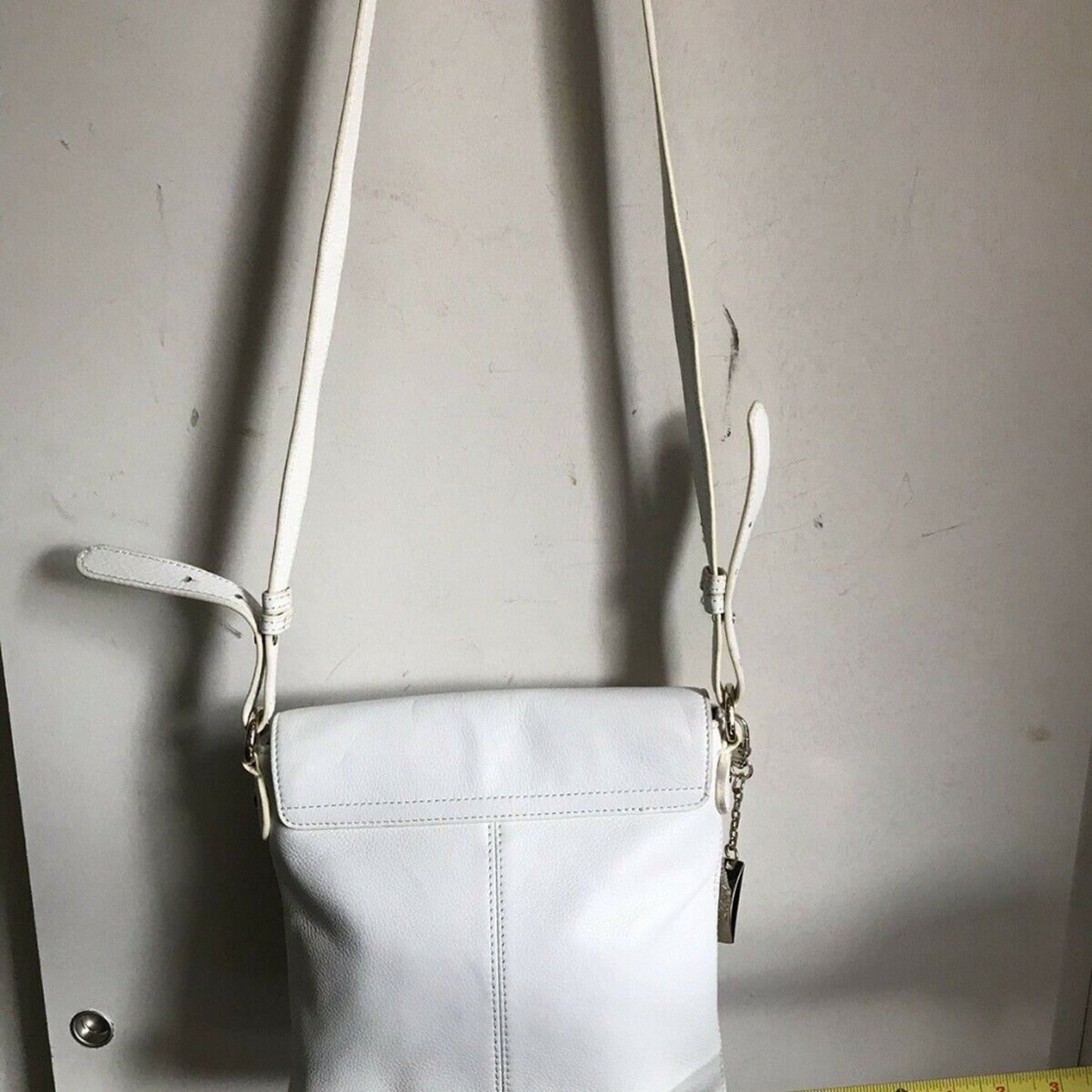 DKNY Small White Leather Crossbody Bag