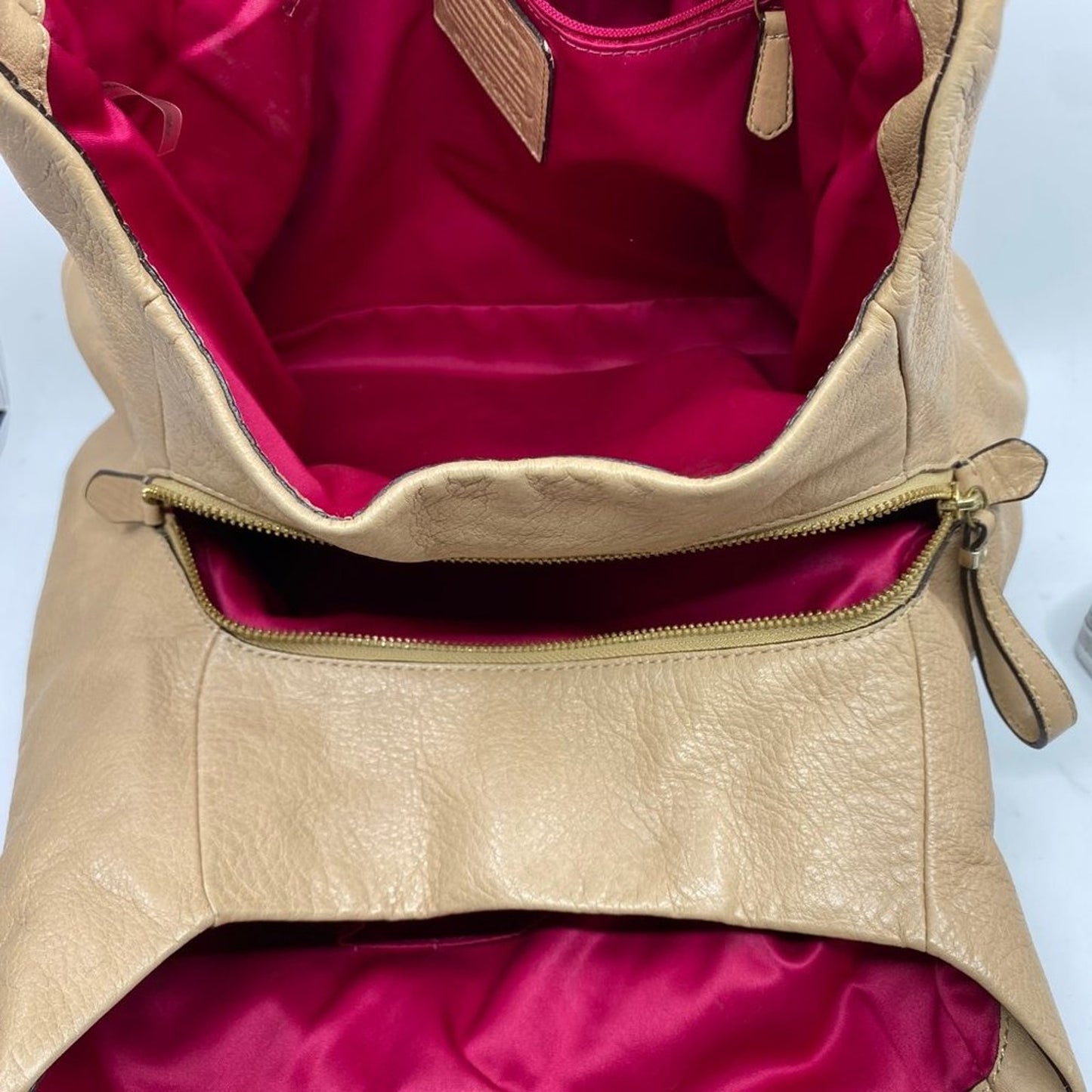 Coach Large Edie Tan  Leather Shoulder Bag