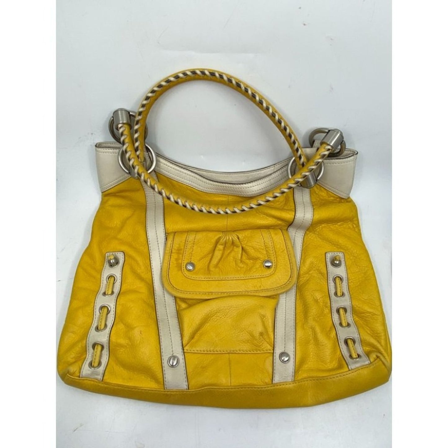 B. makowsky Yellow Leather Shoulder/ Handbag