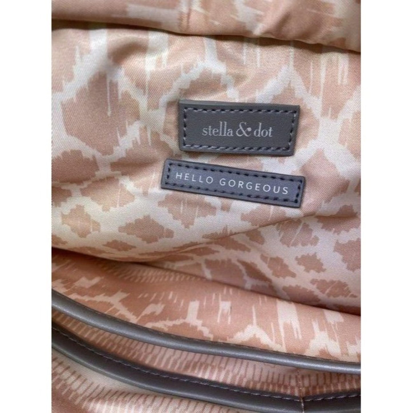 stella and dot bag large shoulder gray gold leathe