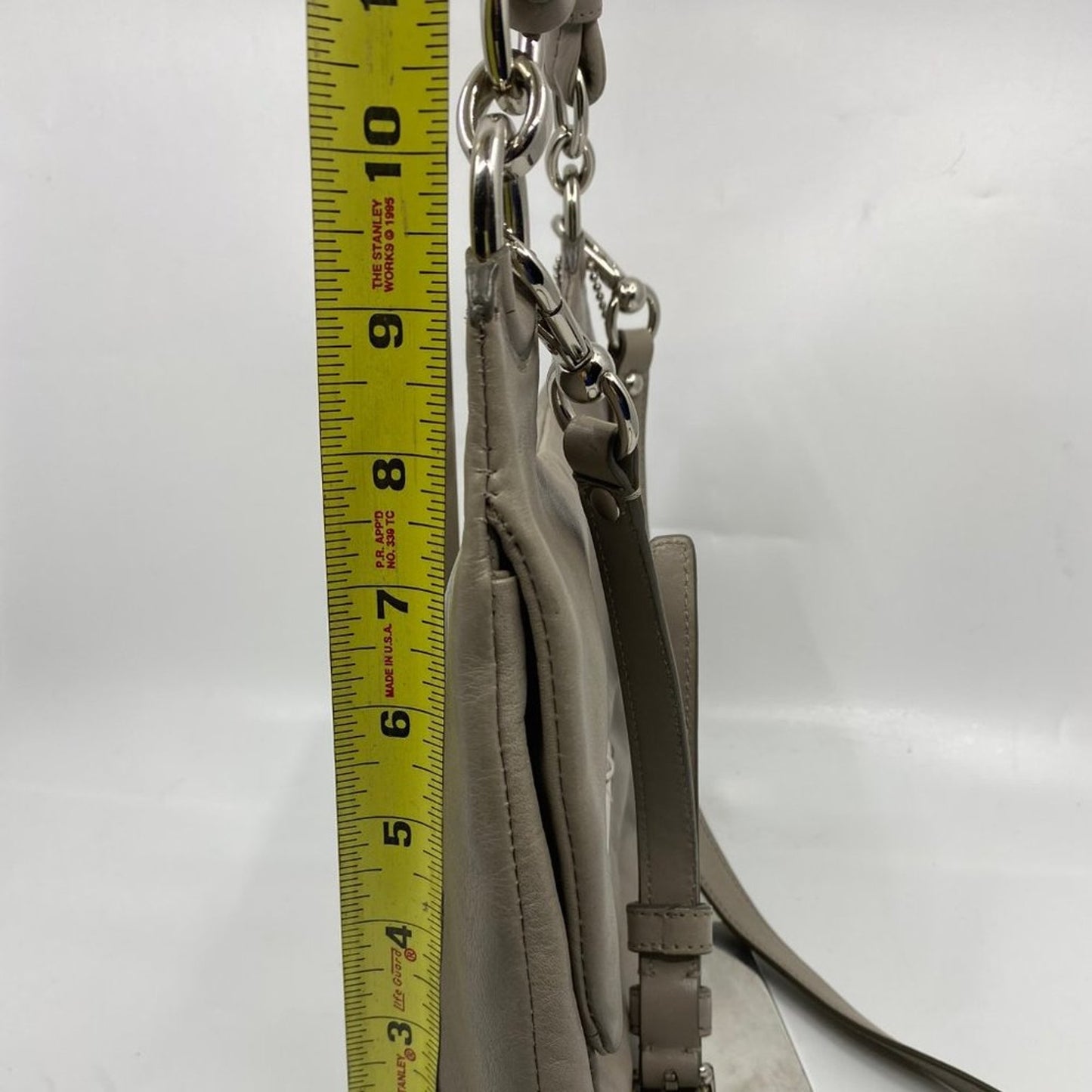 Coach Medium Gray Leather Crossbody Bag/Handbag