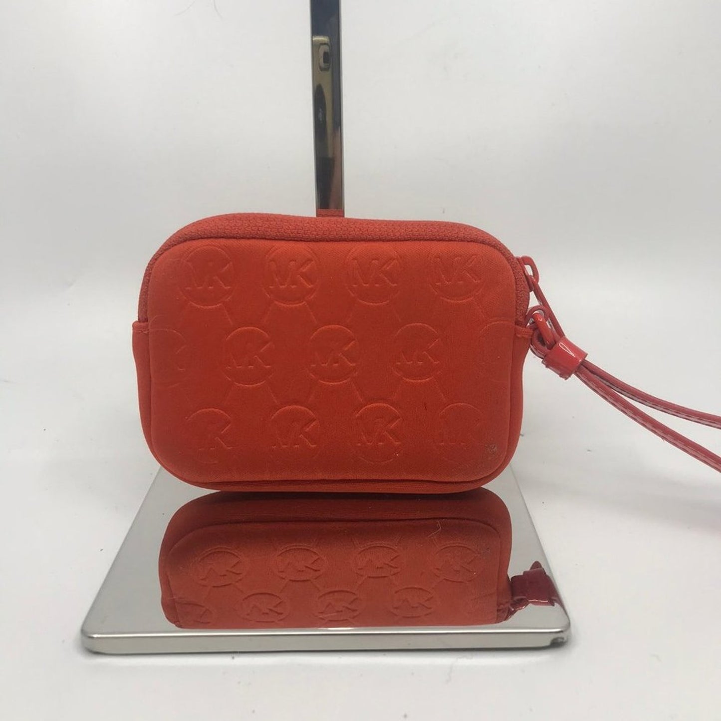Michael Kors Embossed Leather Red Wristlet
