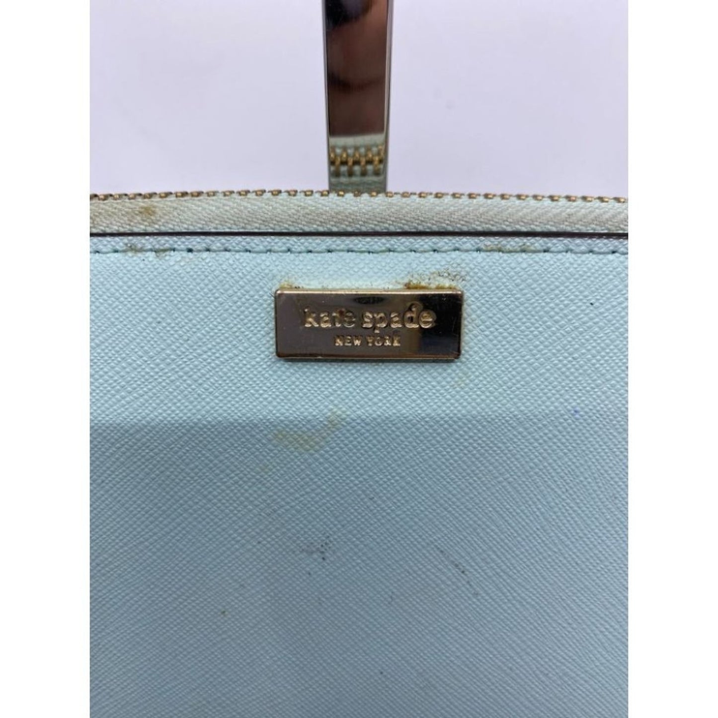 Kate Spade Women's Aqua Blue Zipper Wallet