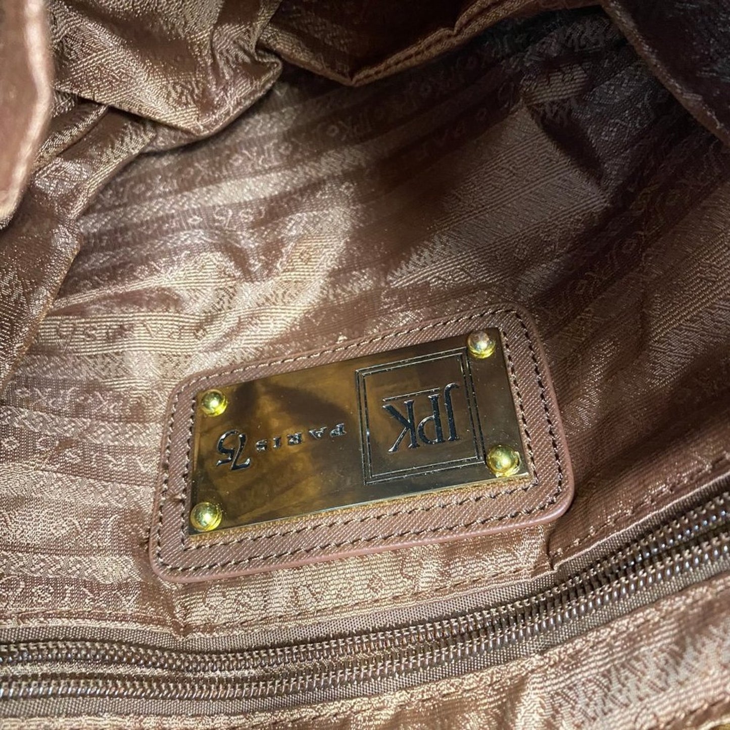 JPK Paris Brown Nylon Shoulder Bag