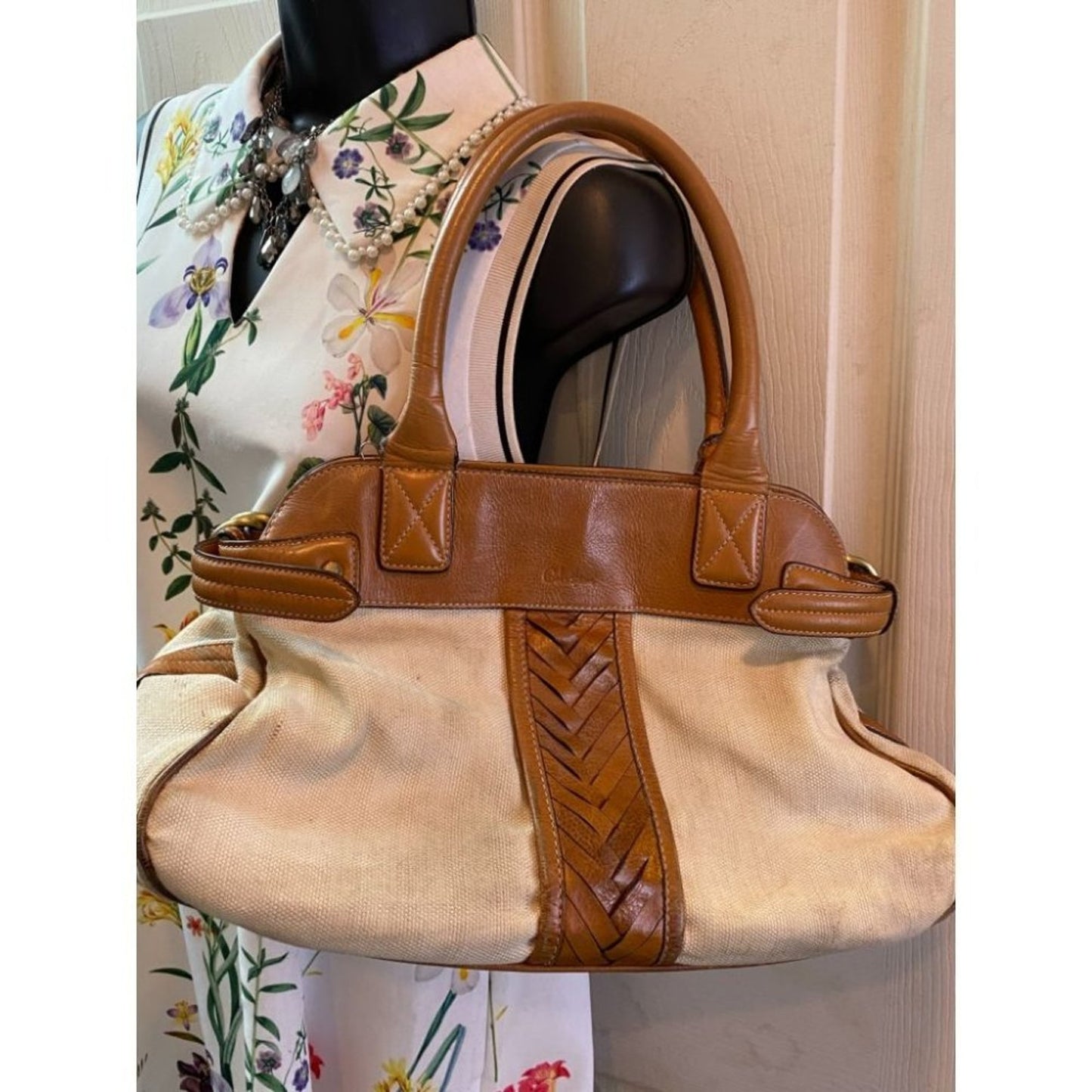 Cole Haan Cream Brown Mini Bag